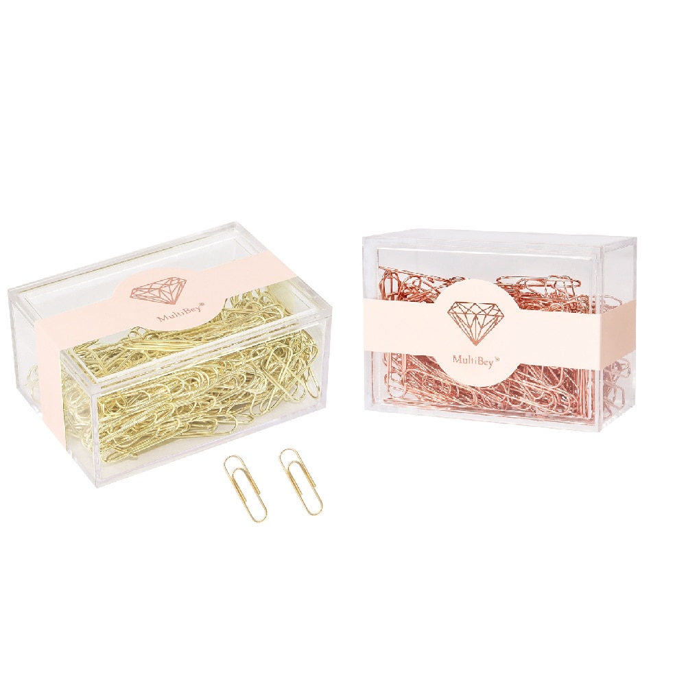 MultiBey RoseGold/Gold Square Box Paperclips 28mm ..